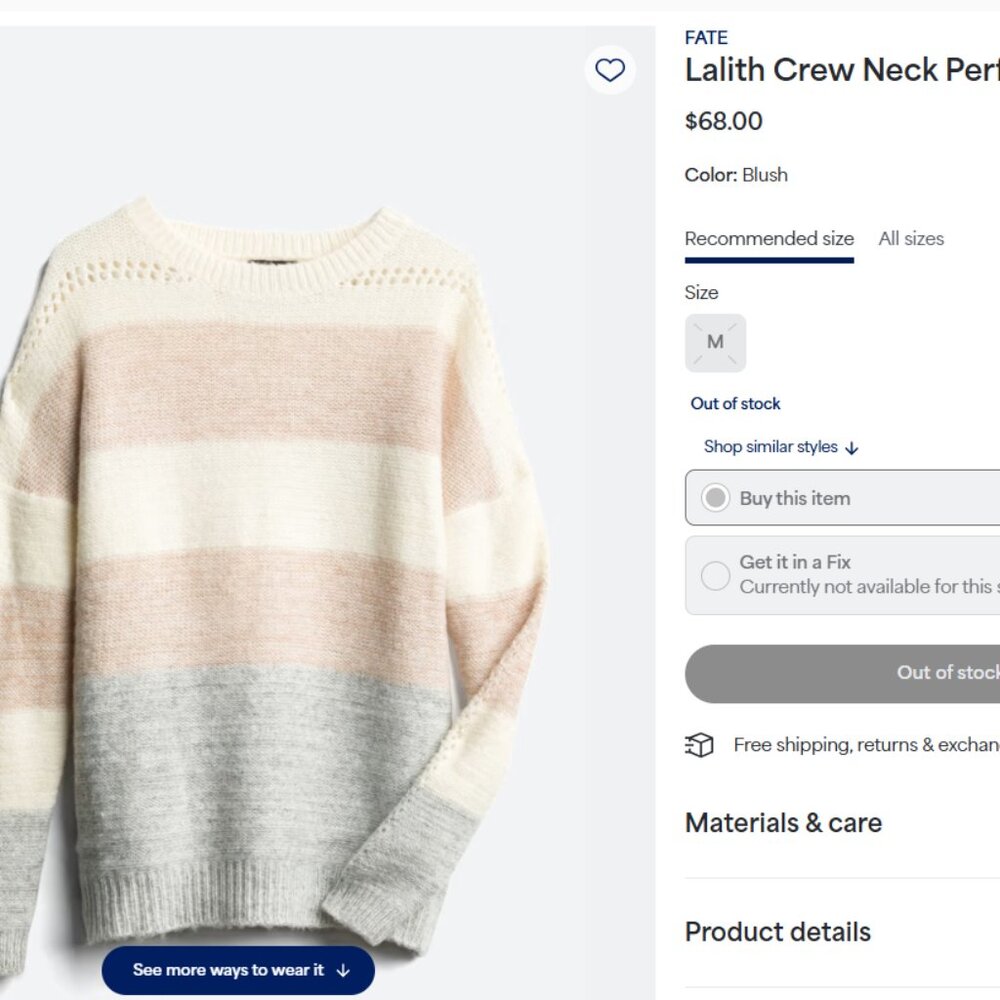 Fate Lalith Stripe Crew Neck Sweater